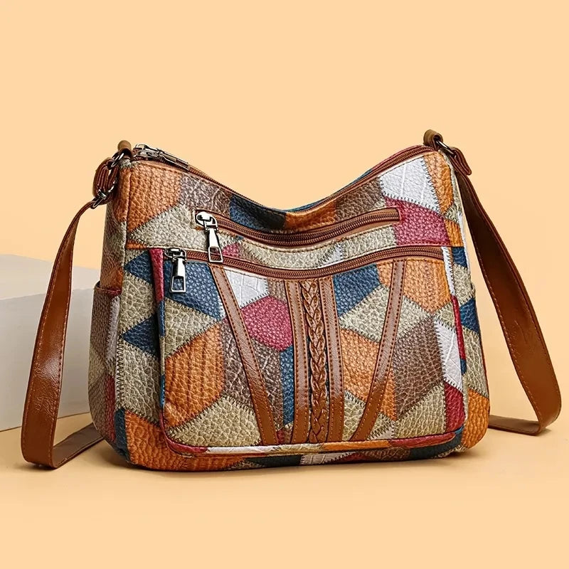 Vintage Multi-Pocket Crossbody Bag – Elegant All-Match Shoulder Handbag for Women