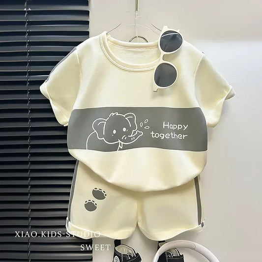 Kids Cotton Summer Set – Short Sleeve Tops & Shorts for Girls & Boys
