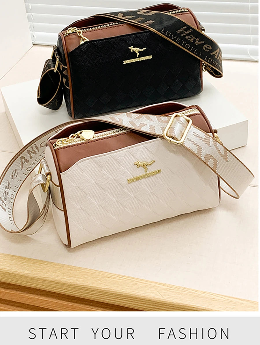 Luxury High-Quality Women’s Messenger Bag – Designer Checkered Trendy Shoulder Crossbody