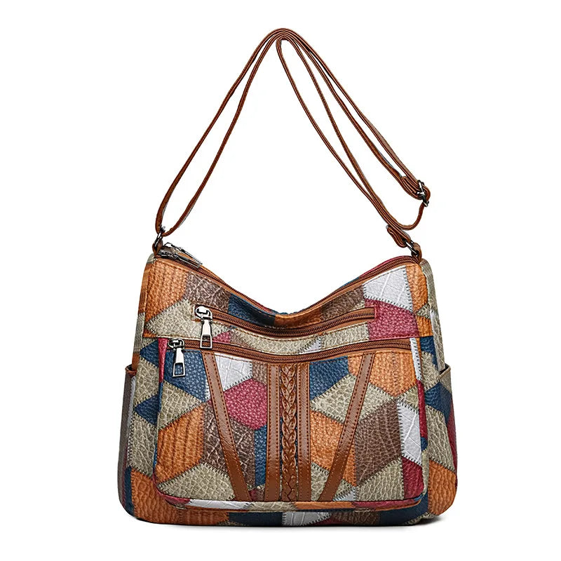 Vintage Multi-Pocket Crossbody Bag – Elegant All-Match Shoulder Handbag for Women