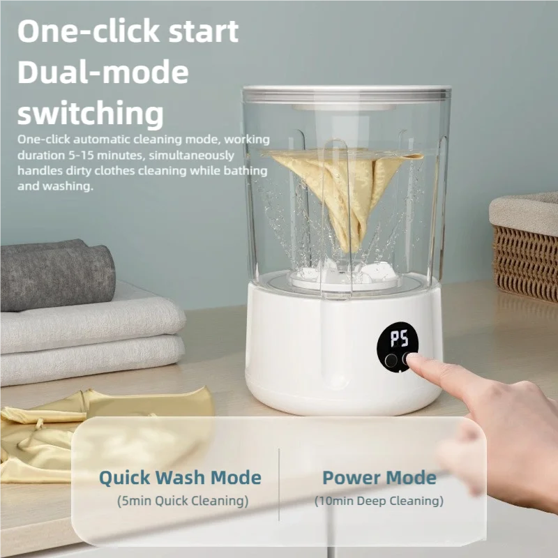 1.5L Portable Mini Washer — Perfect for Socks & Small Clothes Anytime, Anywhere
