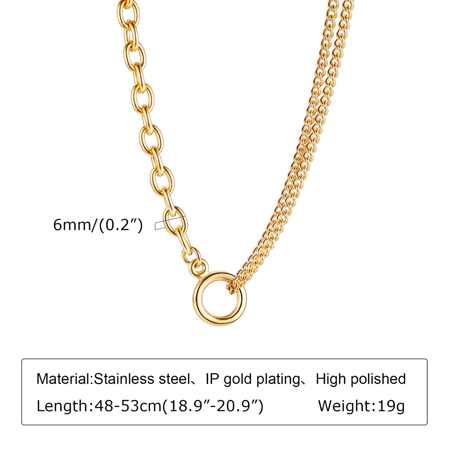 Chunky Gold Link Necklace – Thick Oval Chain Choker for Women