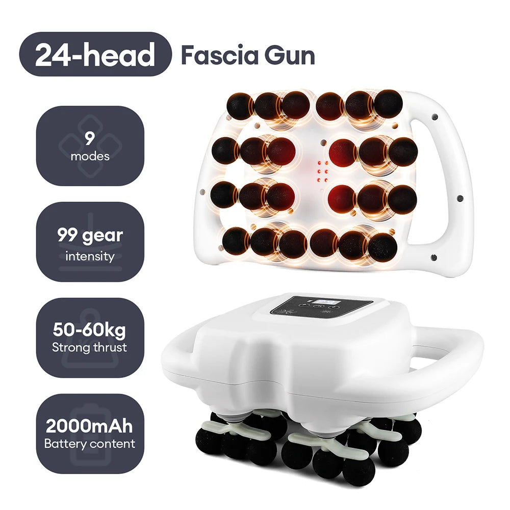 Fascia Gun – 42-Head High-Frequency Vibration Massage Gun | Full Body, Back, Waist, Neck & Shoulder Muscle Massager
