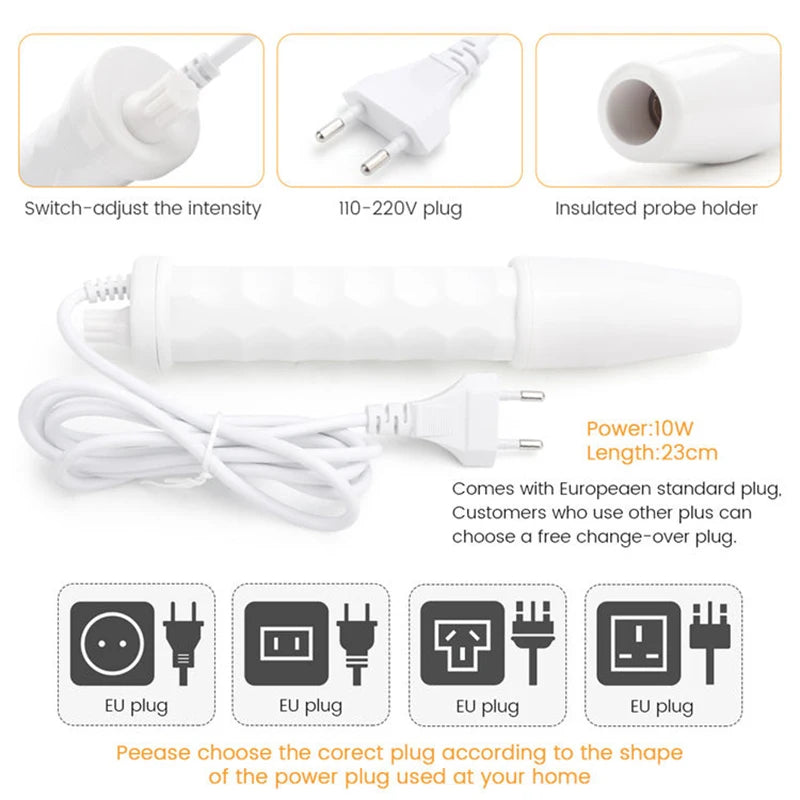 Portable High Frequency Skin Therapy Wand – Acne, Rejuvenation & Wrinkle Reduction Tool