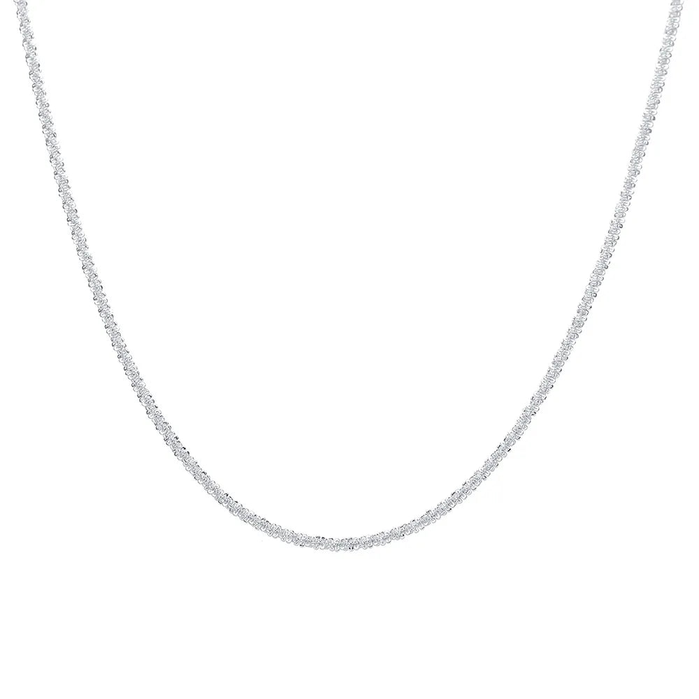 Silver Sparkling Clavicle Chain Necklace – Trendy Korean Wedding Party Jewelry for Women