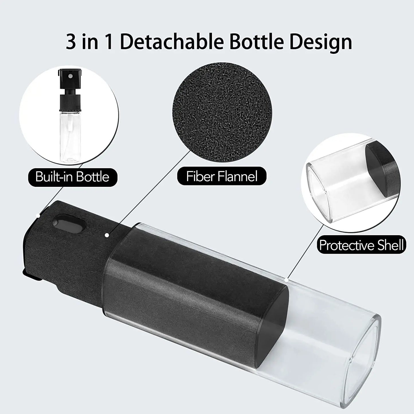 2-in-1 Screen Cleaner Spray Bottle with Microfiber Cloth – Cleaning Tool for Phone, Tablet, Laptop & PC