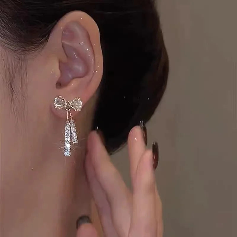 Rectangular Zircon Earrings – Elegant Women’s Wedding Jewelry