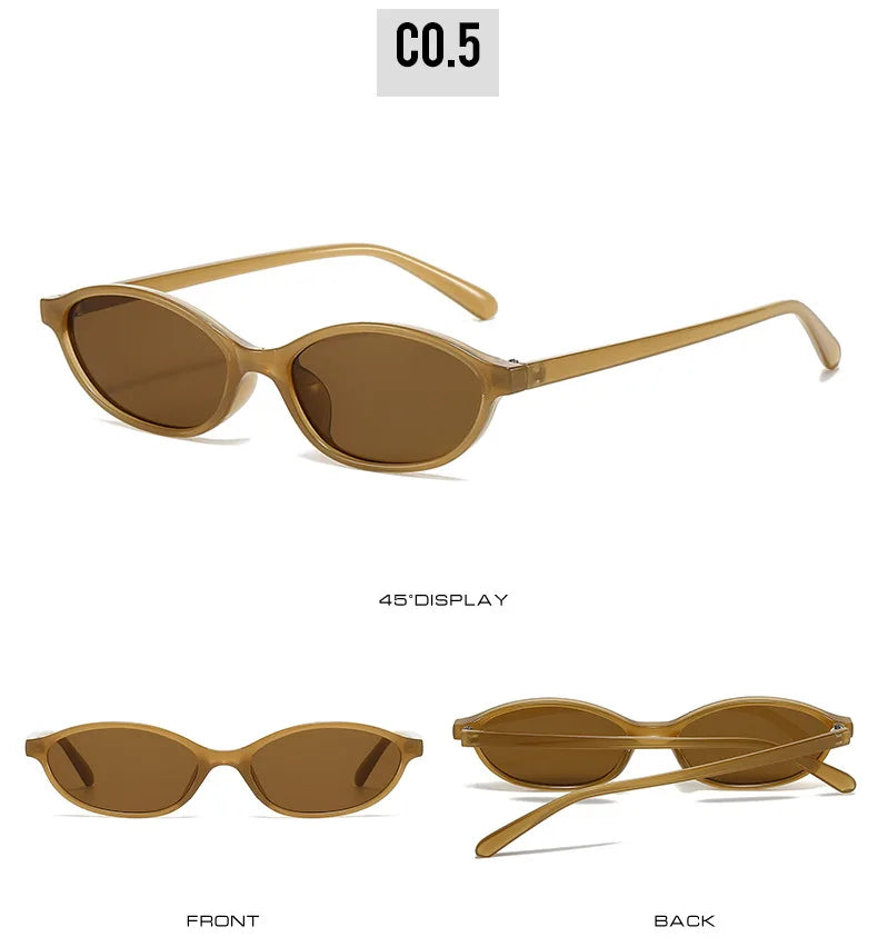 2025 Women’s Leopard Brown Sunglasses – Retro Oval Small Frame Fashion Eyewear