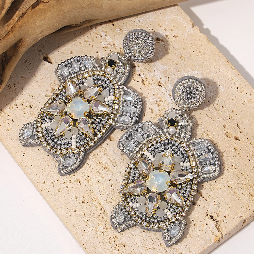 Bohemian Starfish Lobster Conch Earrings – Handmade Summer Beach Jewelry