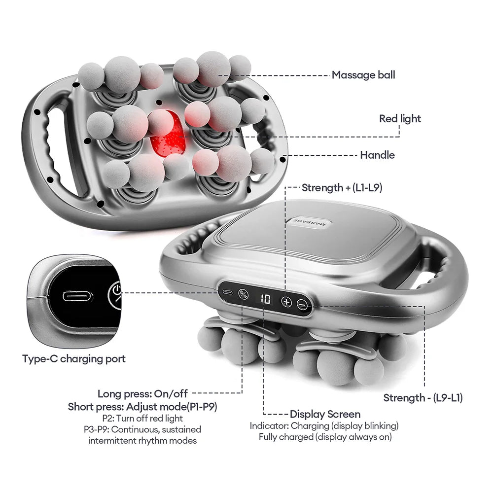 Fascia Gun – 42-Head High-Frequency Vibration Massage Gun | Full Body, Back, Waist, Neck & Shoulder Muscle Massager