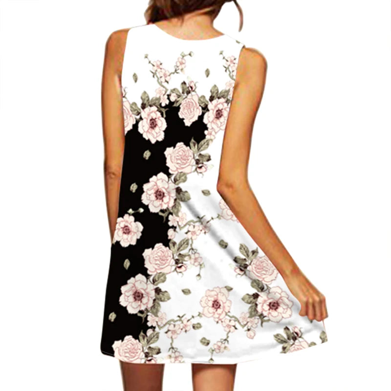 Sleeveless V-Neck Maxi Dress – Sexy Printed European Style