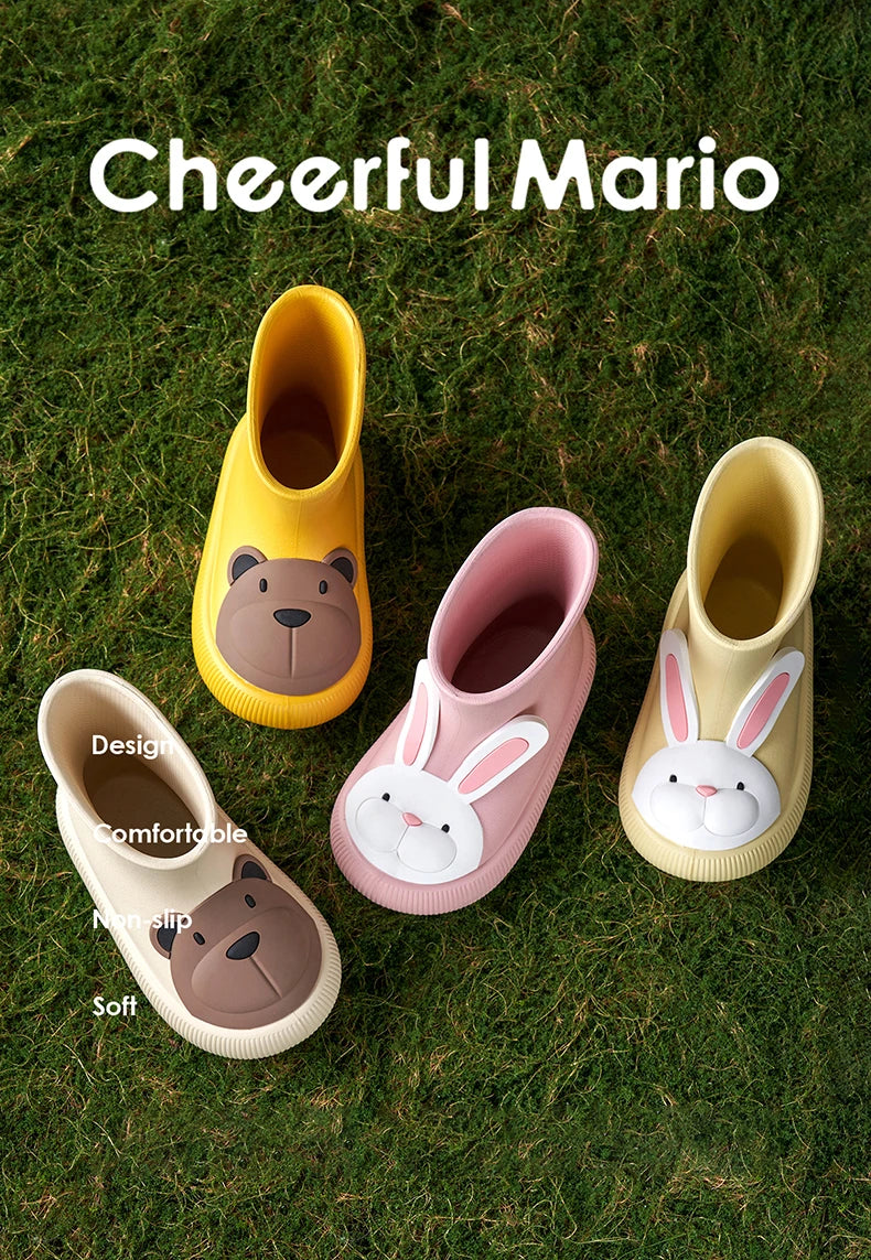 Children Cartoon Rain Boots Waterproof Non-Slip Rubber Shoes