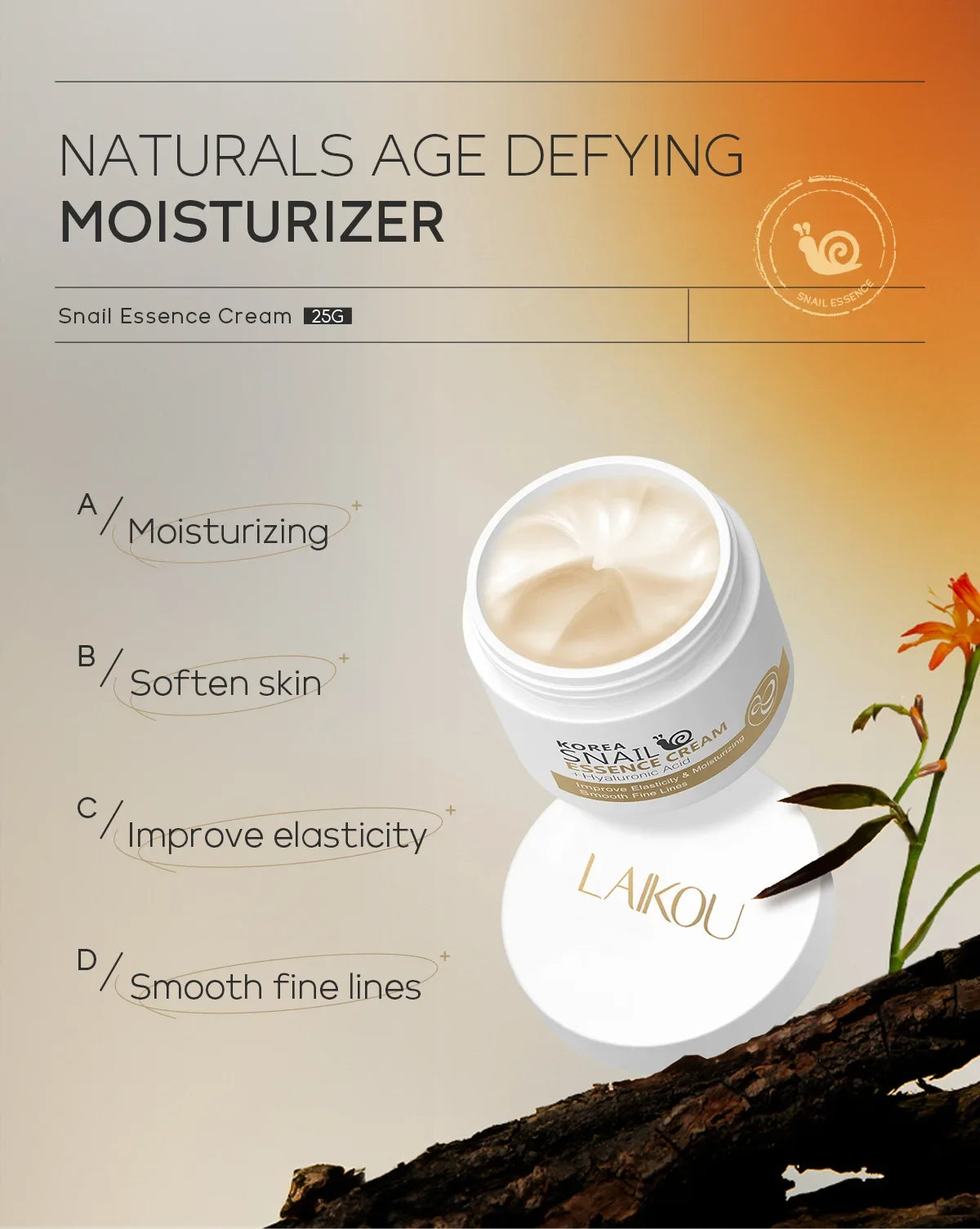 Snail Anti-Aging Cream – Collagen Moisturizing & Repair | Lifting, Firming, Smoothing, Brightening & Whitening Day Cream | Skincare