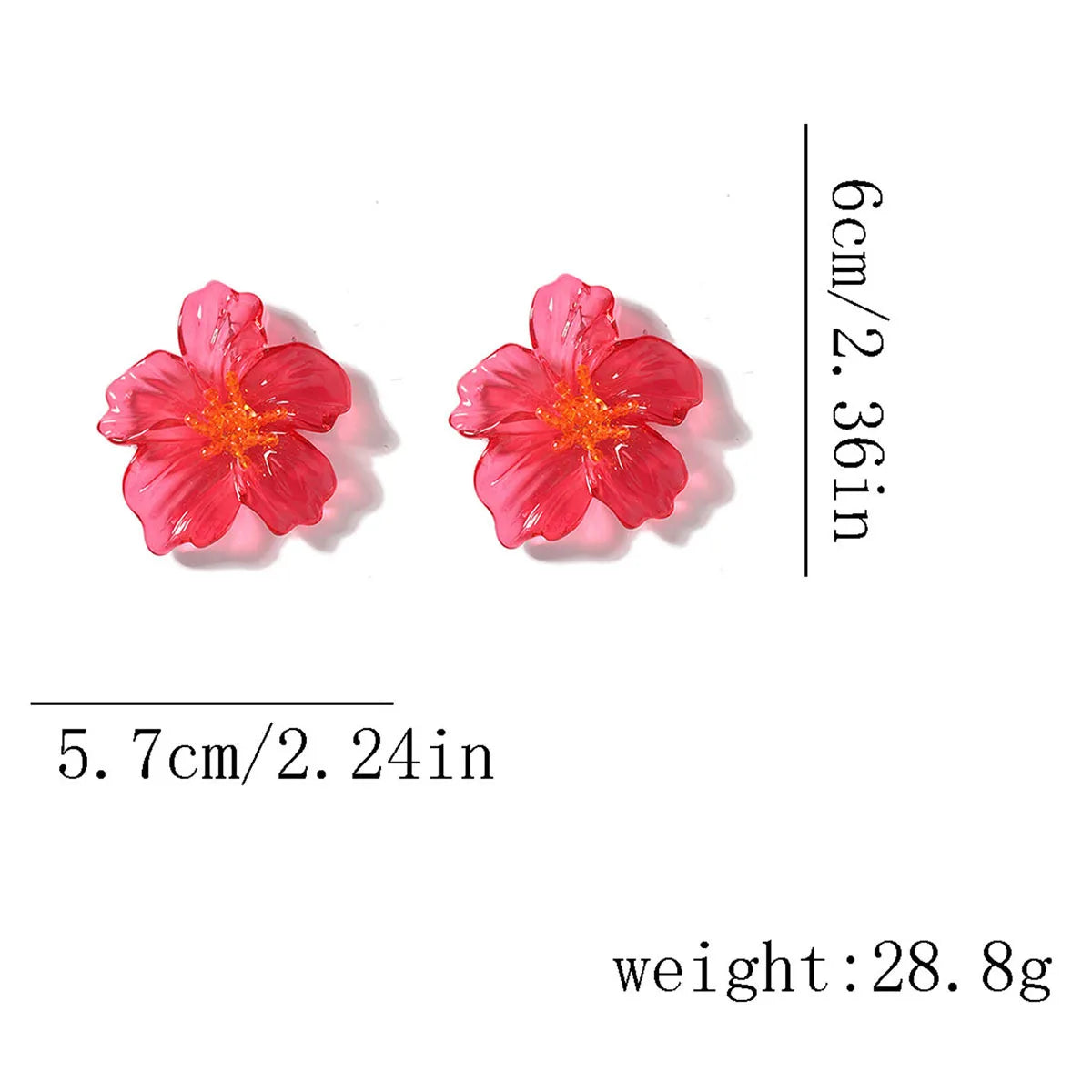 Colorful Resin Flower Earrings – Luxury Women’s Holiday Jewelry