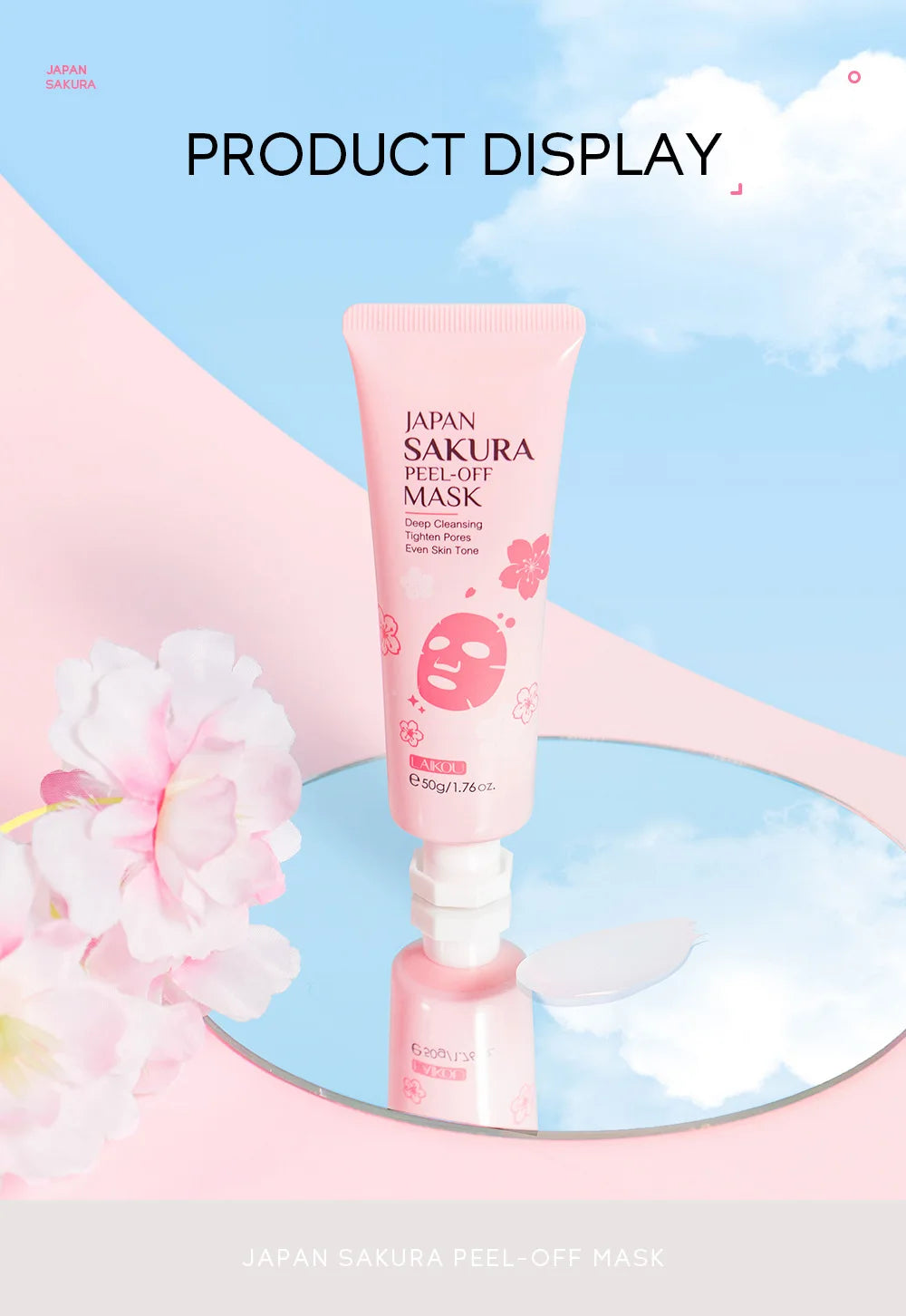 LAIKOU 24K Gold Sakura Peel-Off Mask – Anti-Wrinkle & Blackhead Removal