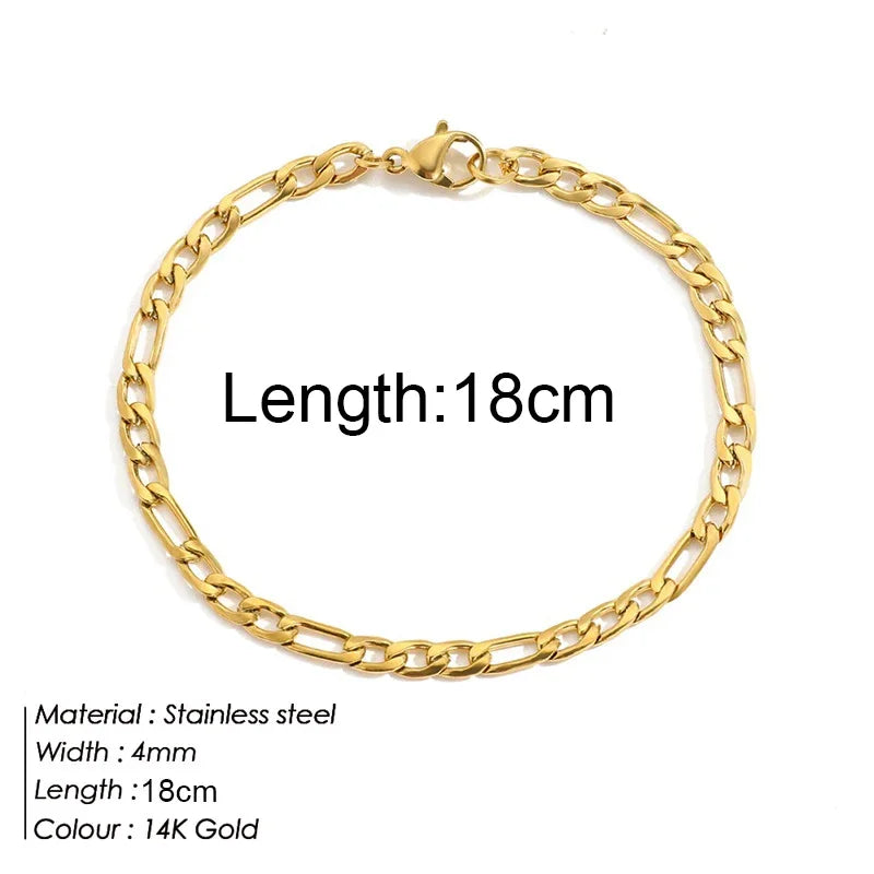 Gold Stainless Steel Twist Cuban Chain Bracelet – Women’s Jewelry Gift