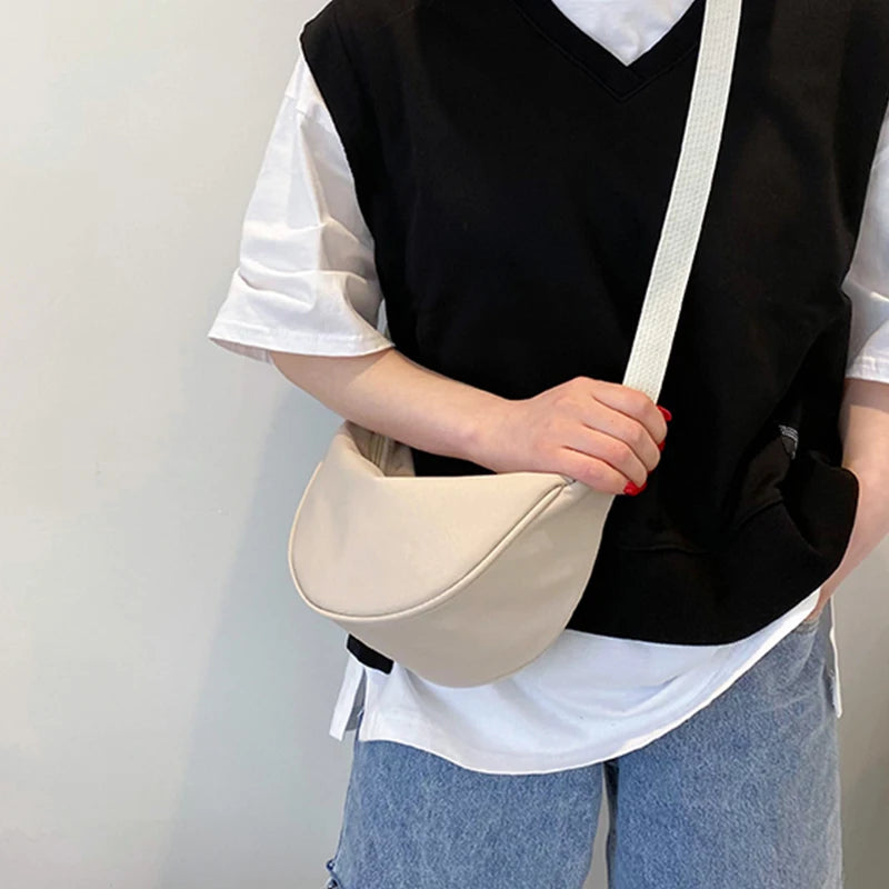 Women’s Dumpling Shoulder Bag – Crossbody Fashion Handbag with Zipper