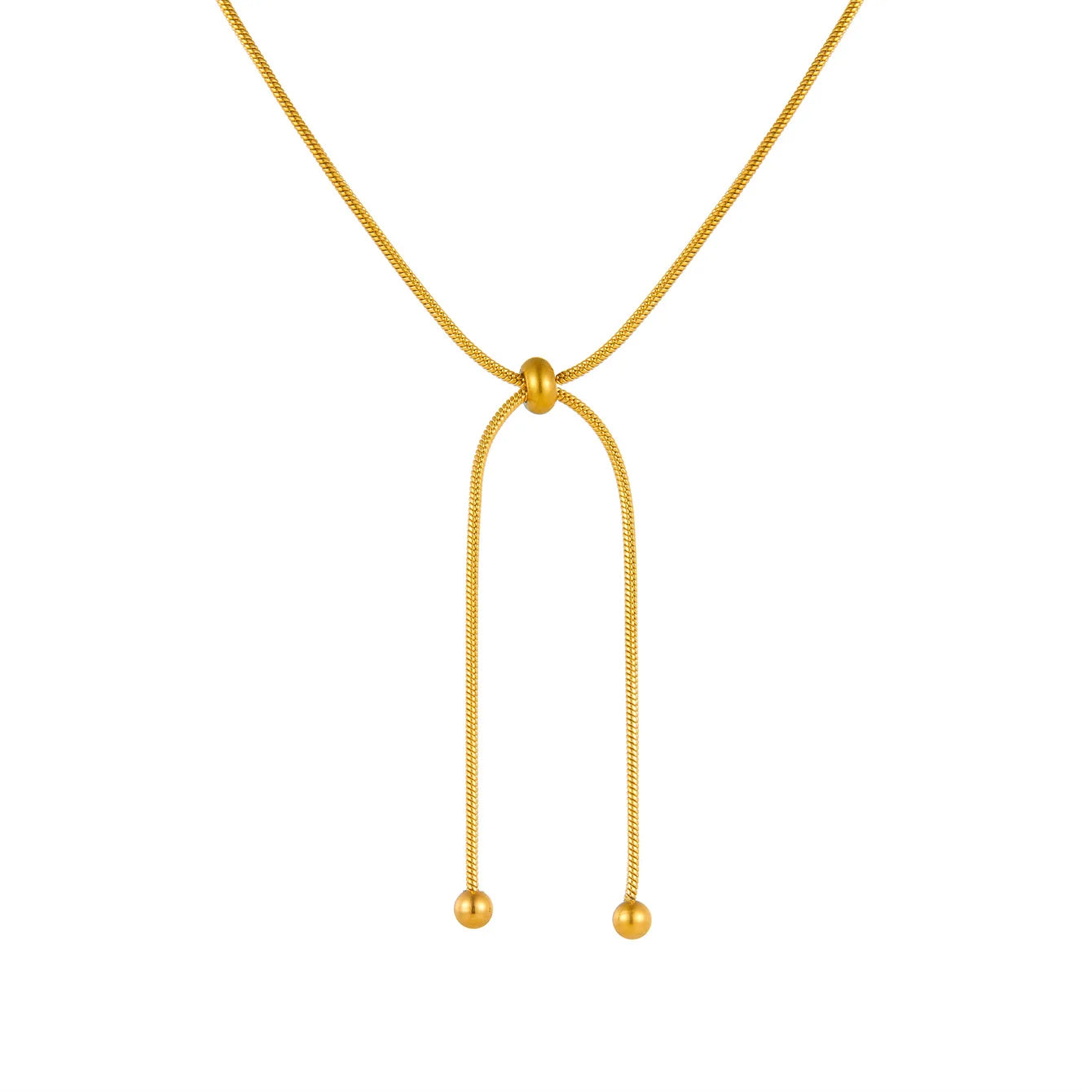 Gold Stainless Steel Adjustable Necklace – Retro Clavicle Chain for Women