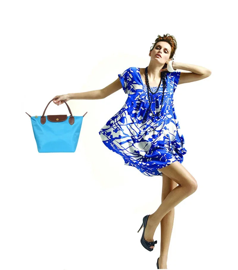 Nylon Sports Fitness Tote Bag – Waterproof Shoulder Handbag with Zipper & Mobile Phone Pocket