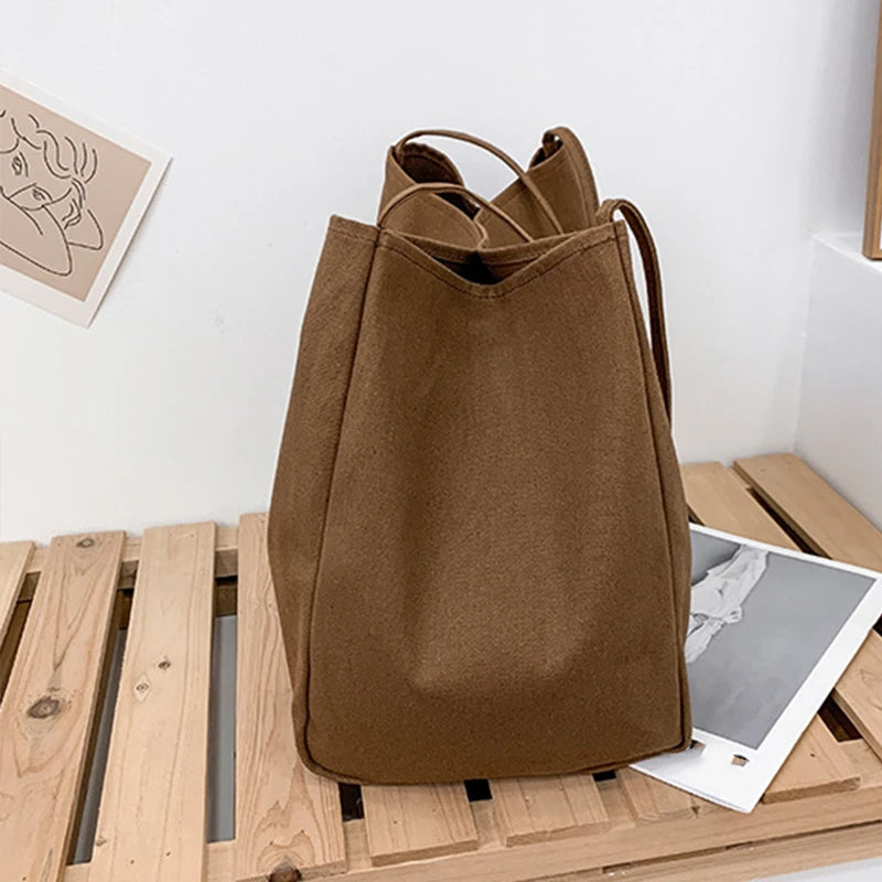 Large Capacity Canvas Tote – Eco-Friendly Reusable Shopper Shoulder Bag for Women