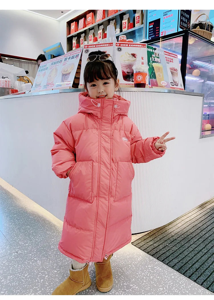 Winter Warm Girls Hooded Puff Jacket – Cotton Lined Zipper Coat, Thick Kids School Outfits 2-14Y