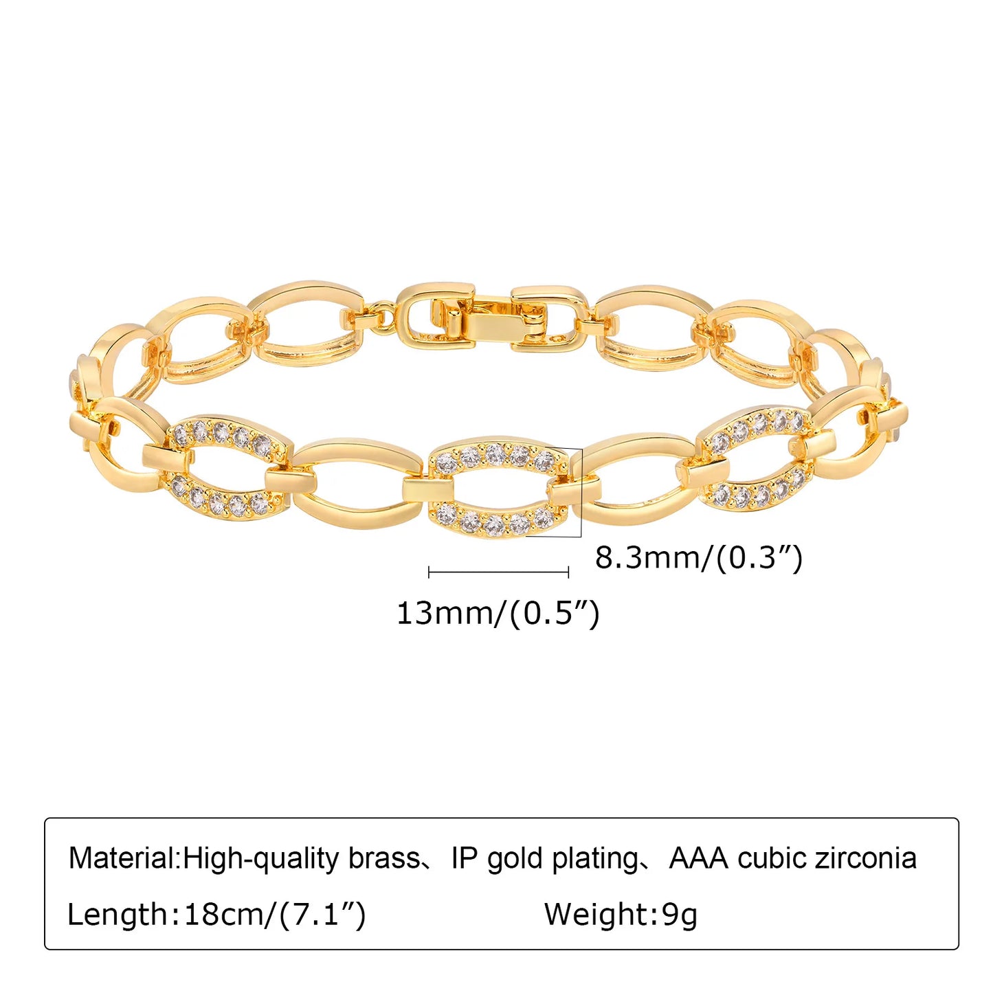 18K Gold Plated Paperclip Chain Bracelet – Adjustable Chunky Stainless Steel Jewelry