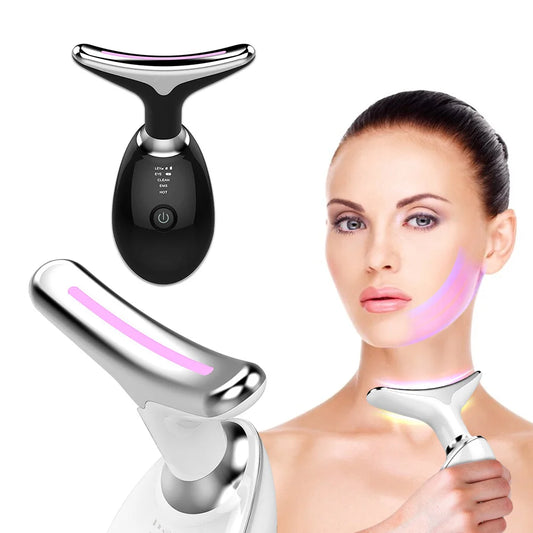 Face & Neck Lift Beauty Device – EMS Facial Massager with LED Light Therapy for Double Chin Removal, Skin Rejuvenation, Tightening & Anti-Wrinkle Care