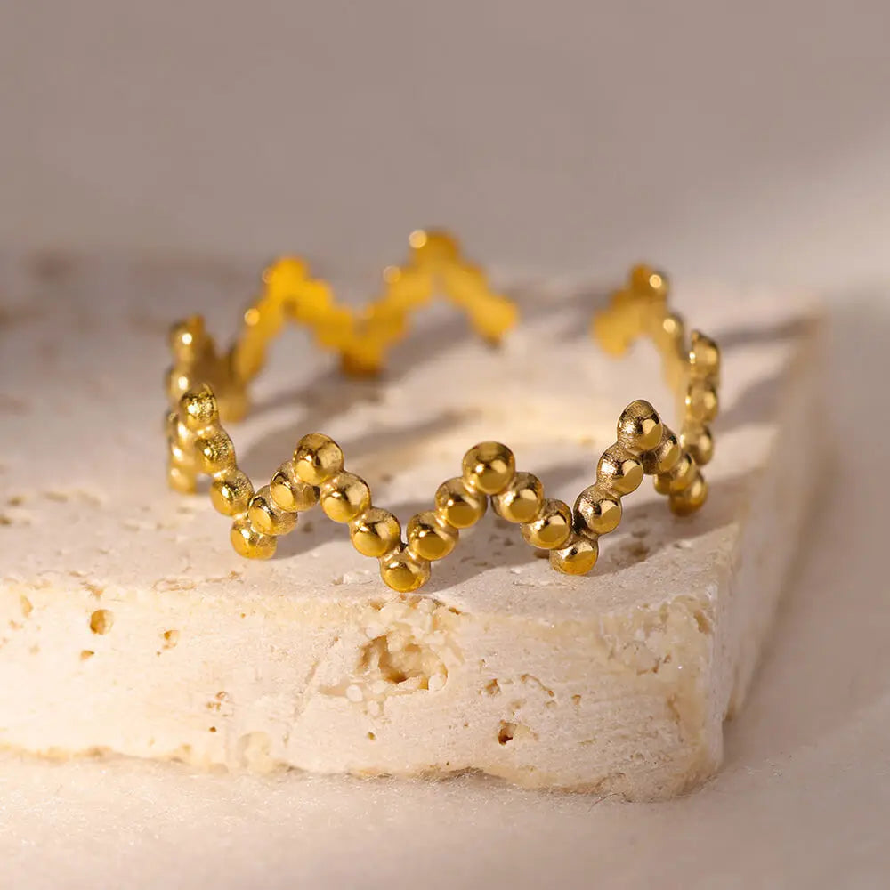 2025 Trendy Gold Stainless Steel Rings for Women – Wedding & Couple Jewelry