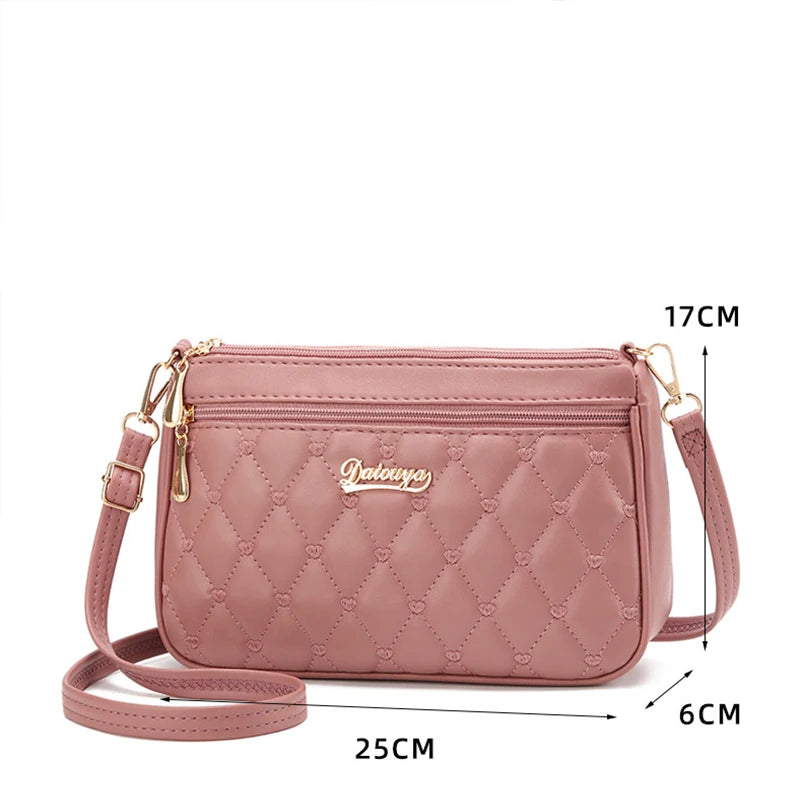 Embroidered Leather Handbag – Stylish Messenger Shoulder Bag for Women