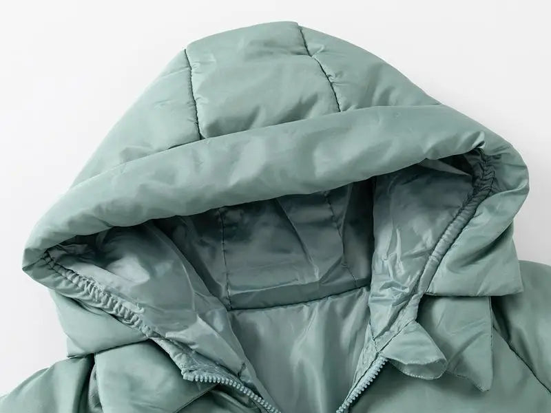 Winter Kids Hooded Cotton Jacket – Warm Thick Plush Zipper Coat Long Sleev