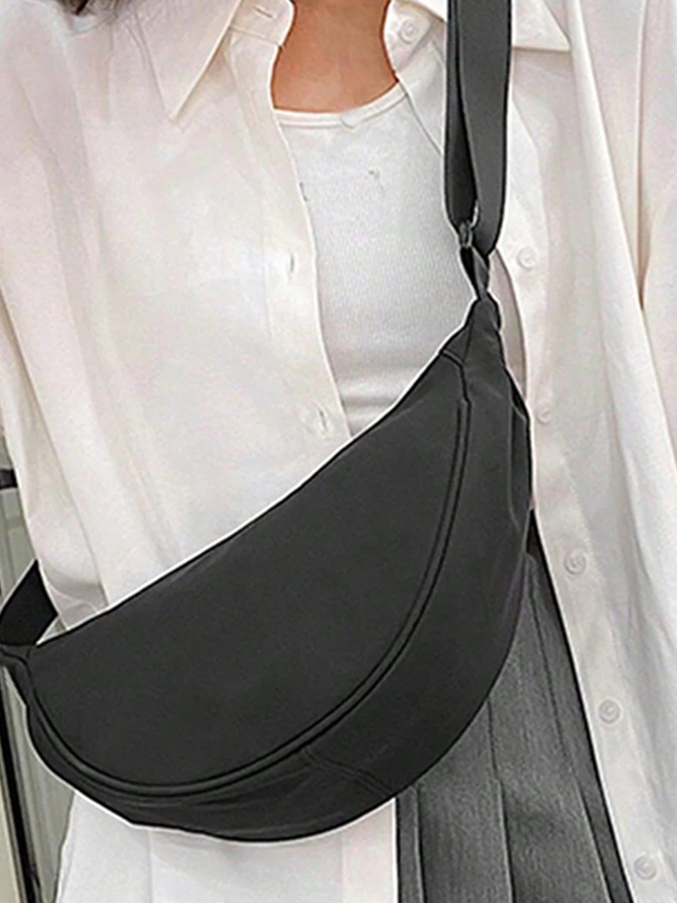 Women’s Dumpling Shoulder Bag – Crossbody Fashion Handbag with Zipper