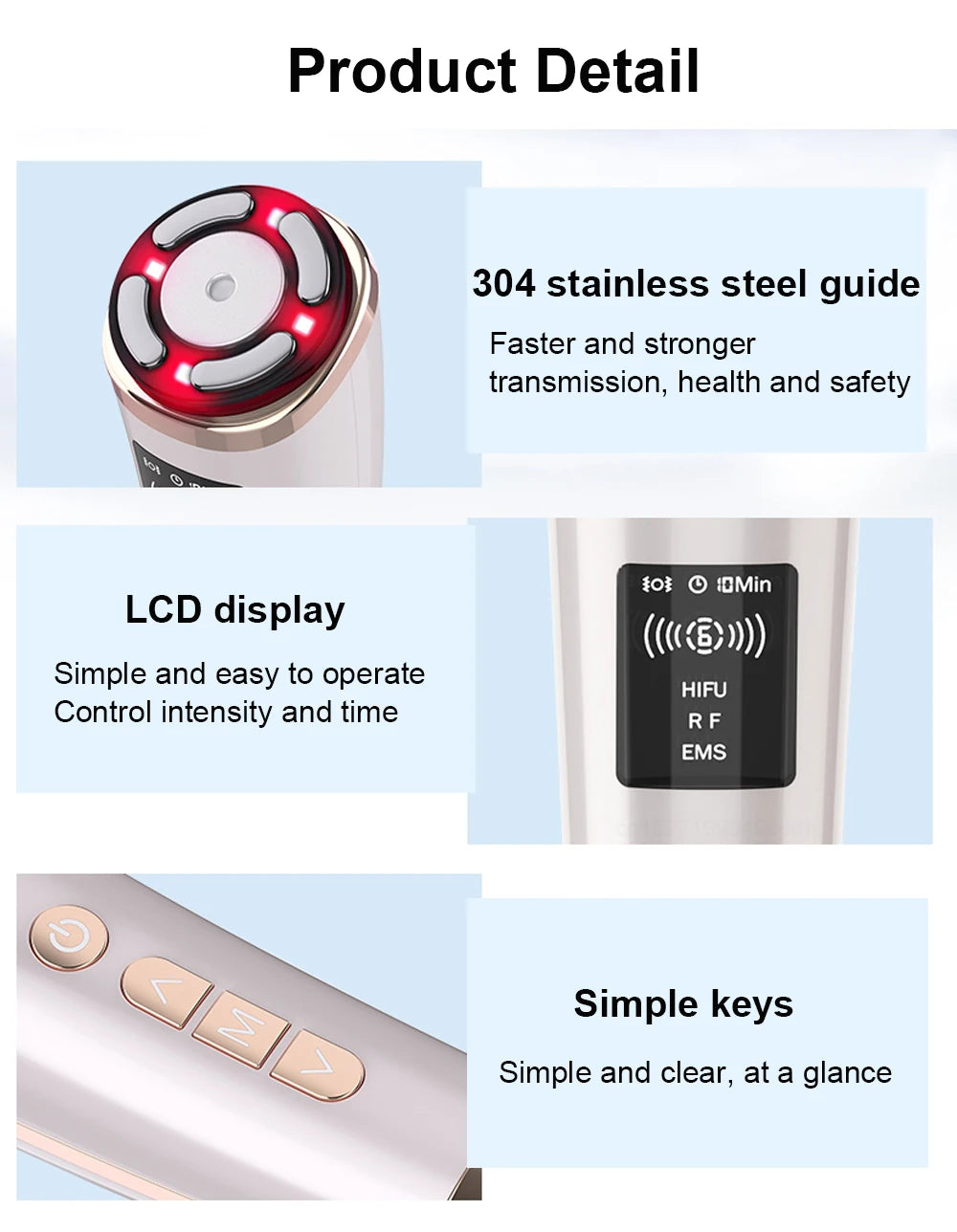 HIFU Face Lifting Machine – RF High Frequency EMS Anti-Aging Facial Massager