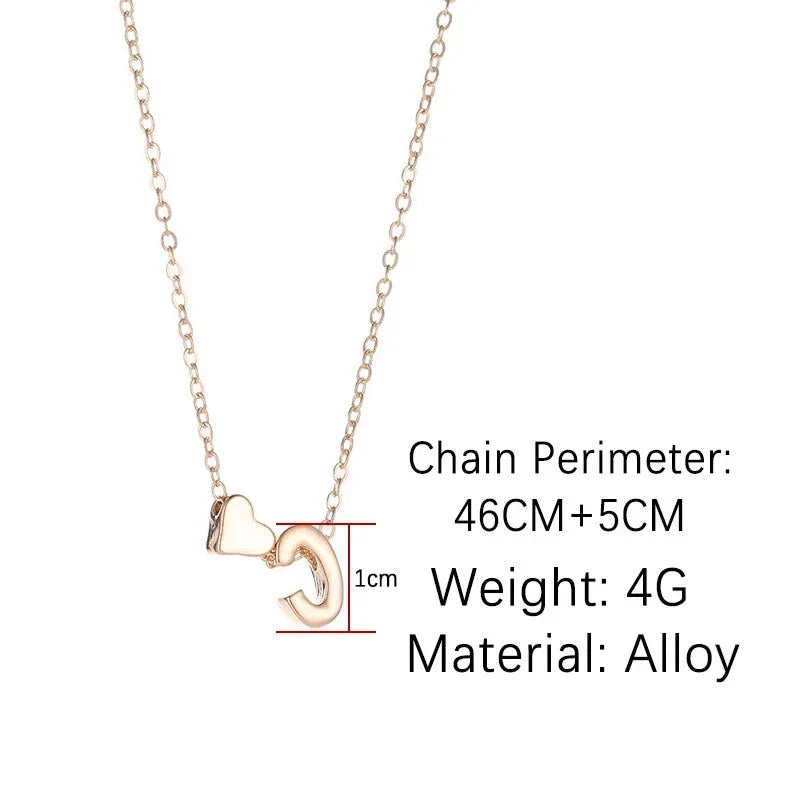SUMENG Tiny Heart Initial Necklace – Gold & Silver Dainty Letter Choker for Women