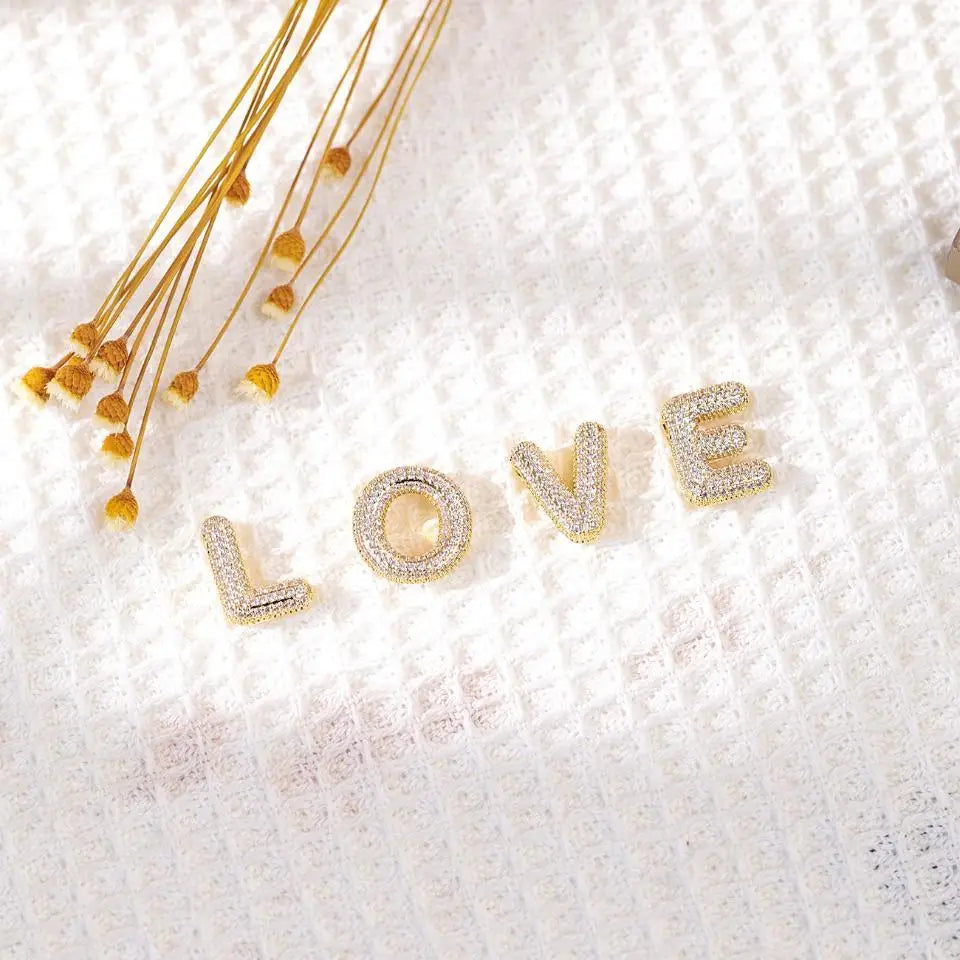 Gold A–Z Letter Necklace – Zircon Pendant Minimalist Chain