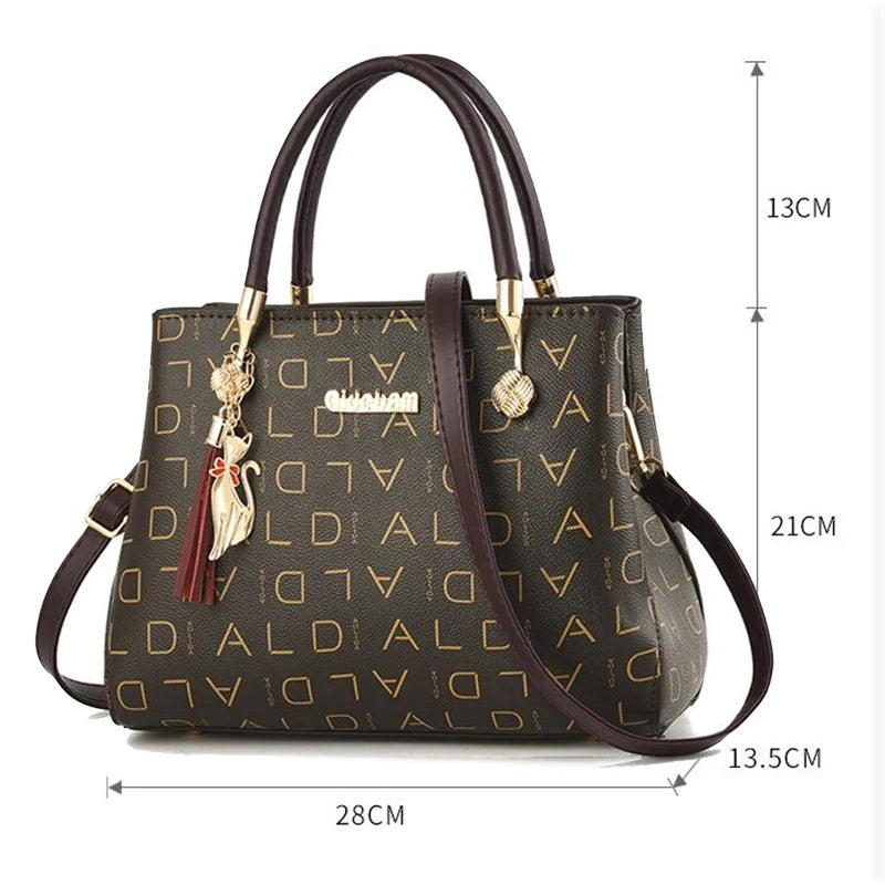 Luxury PU Leather Tote – Large Capacity Travel Shoulder Crossbody Bag for Women