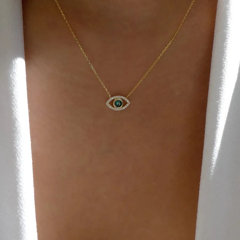 Double Layer Evil Eye Pendant Necklace – Turkish Women’s Jewelry Gift