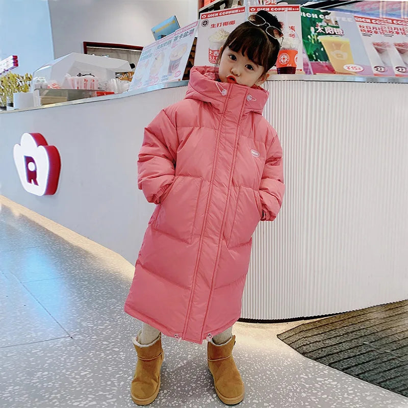 Winter Warm Girls Hooded Puff Jacket – Cotton Lined Zipper Coat, Thick Kids School Outfits 2-14Y