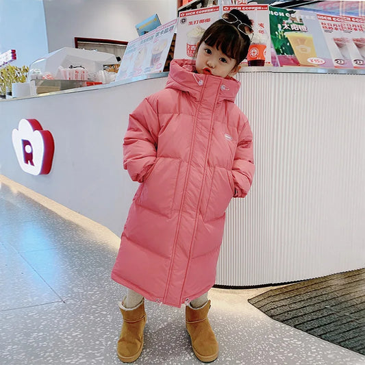 Winter Warm Girls Hooded Puff Jacket – Cotton Lined Zipper Coat, Thick Kids School Outfits 2-14Y