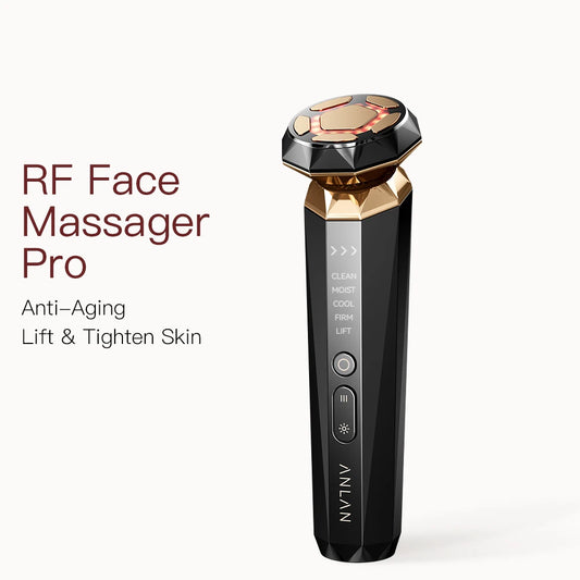 ANLAN Pro Skincare Device – 18K Gold RF EMS Facial Massager for Skin Tightening & Lifting