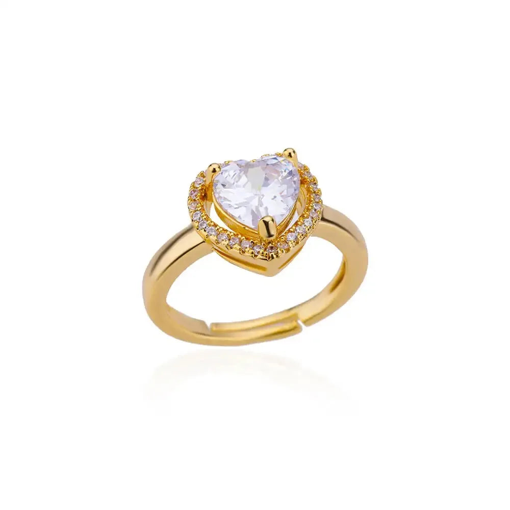 Zircon Little Heart Stainless Steel Ring – Minimalist Dainty Valentine’s Gift for Women