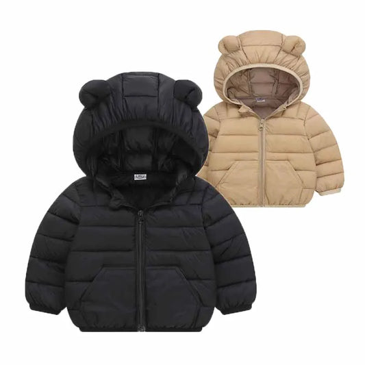 2025 Kids Hooded Cotton Jacket – Boys & Girls Winter Thick Warm Zipper Coat 2-6Y