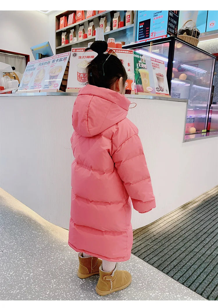 Winter Warm Girls Hooded Puff Jacket – Cotton Lined Zipper Coat, Thick Kids School Outfits 2-14Y