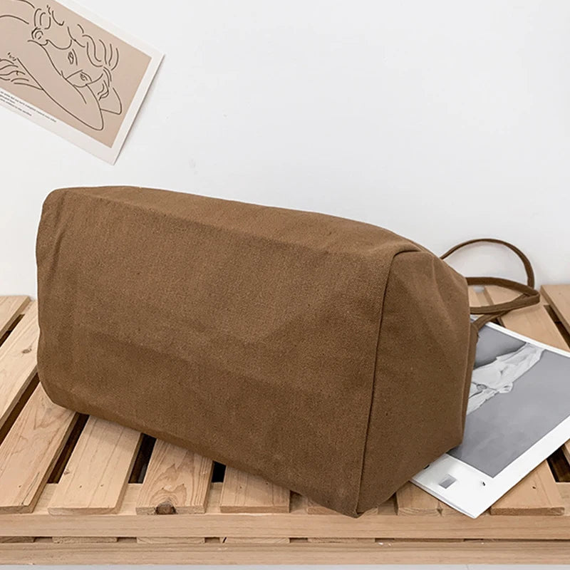 Large Capacity Canvas Tote – Eco-Friendly Reusable Shopper Shoulder Bag for Women