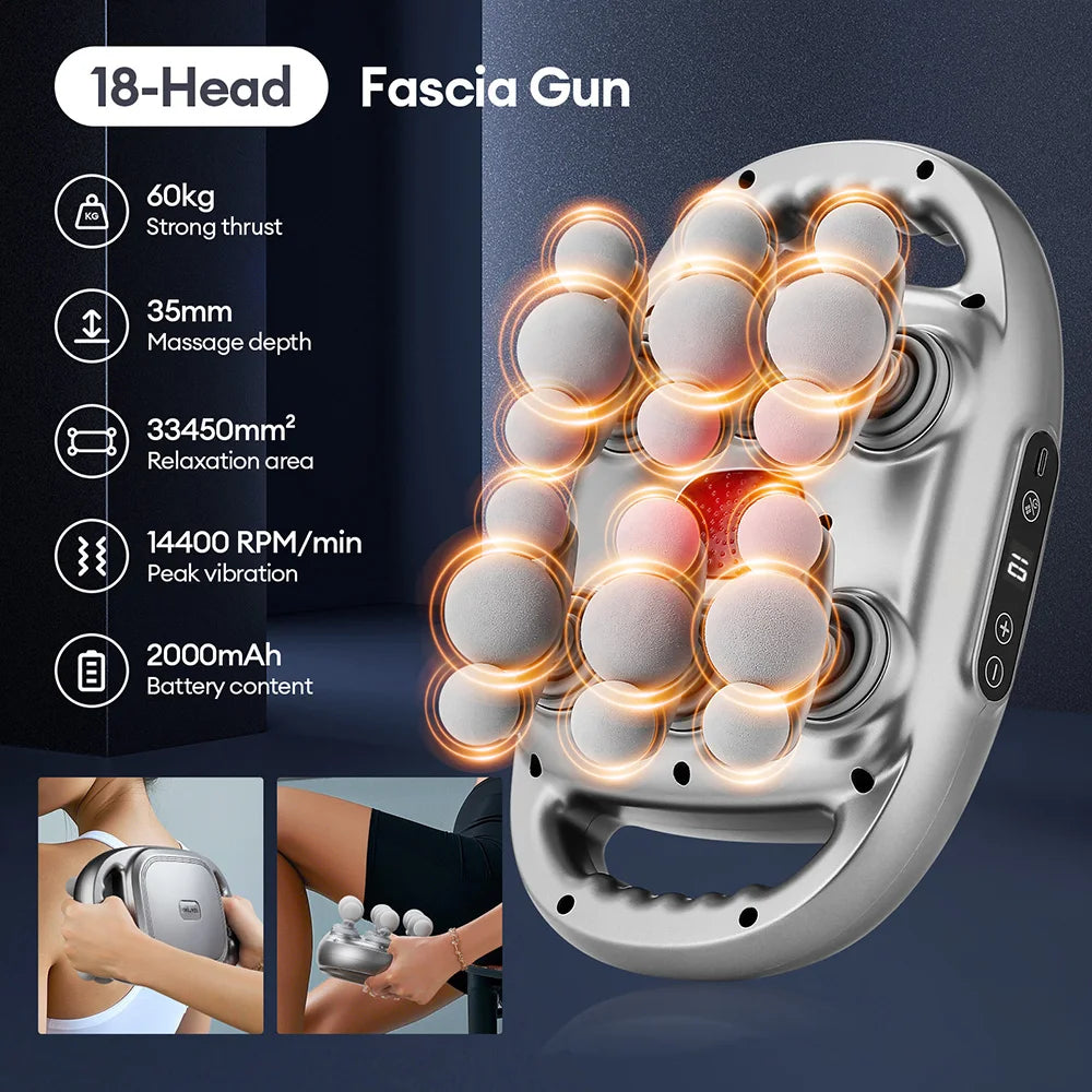 Fascia Gun – 42-Head High-Frequency Vibration Massage Gun | Full Body, Back, Waist, Neck & Shoulder Muscle Massager