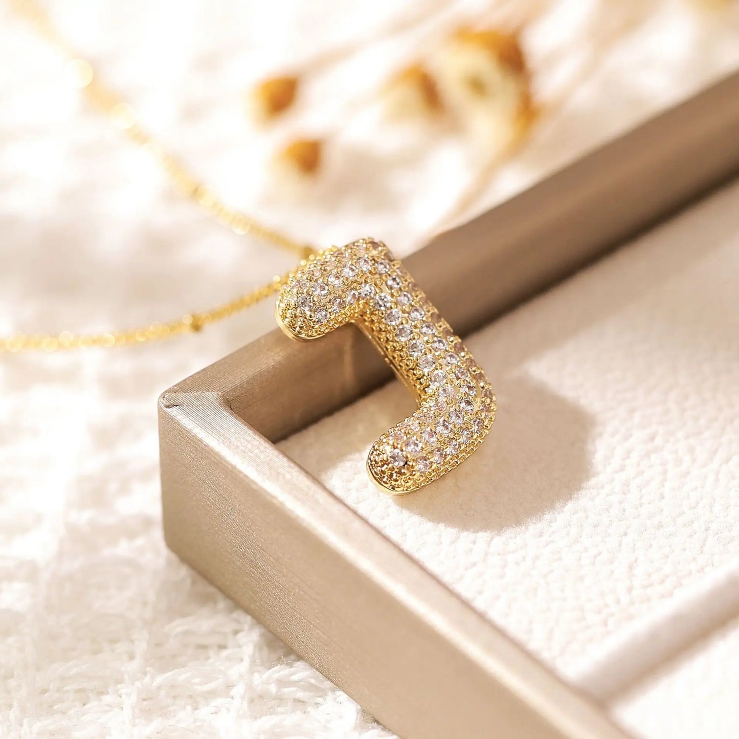 Gold A–Z Letter Necklace – Zircon Pendant Minimalist Chain