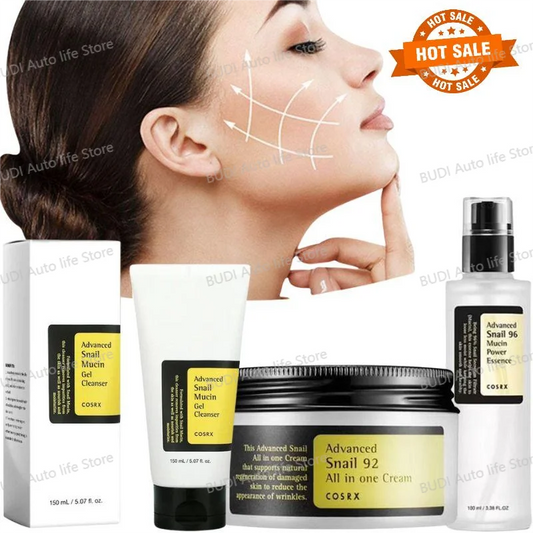 Advanced Snail 96 Mucin Power Essence/Cleanser/Cream – Korean Skincare for Deep Moisturizing & Nourishing Facial Care