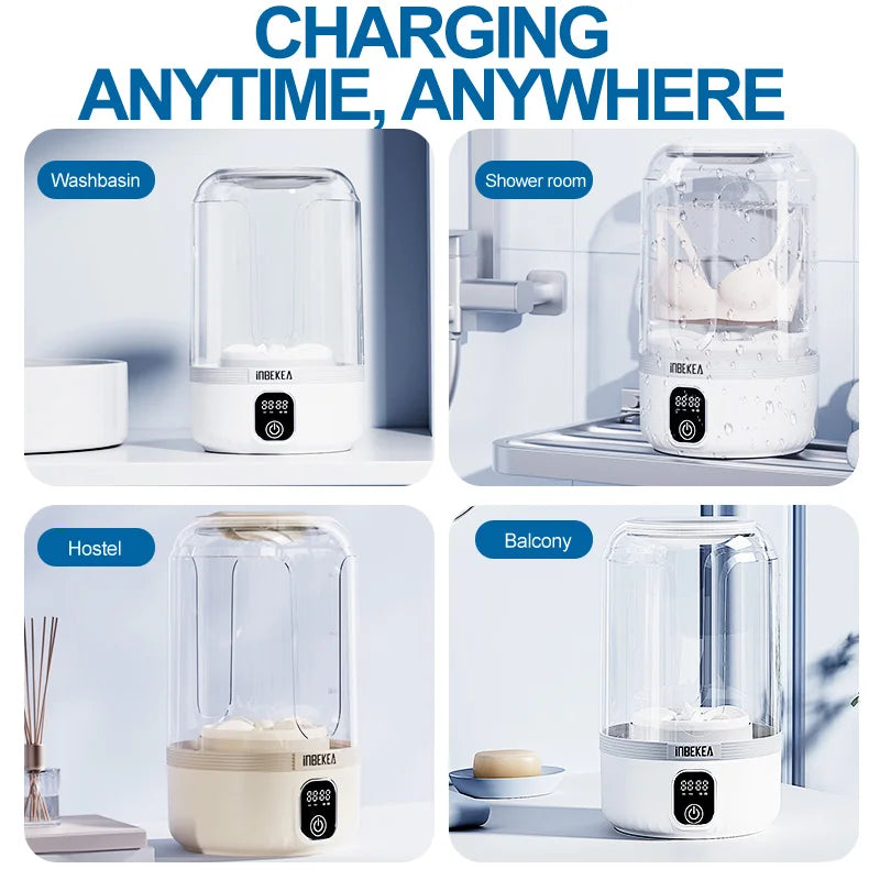 1.5L wireless portable washing machine — perfect for small laundry anytime, anywhere