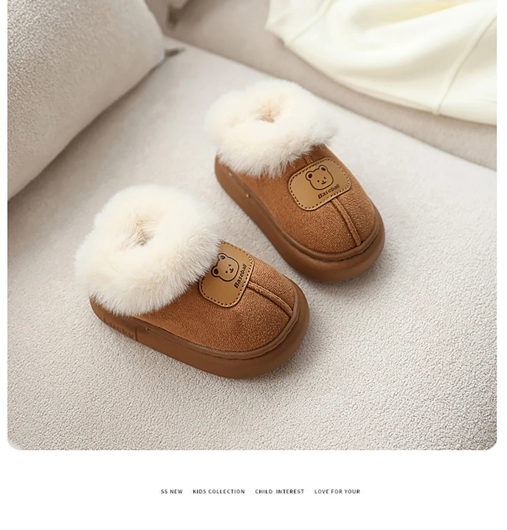 Cute Cartoon Winter Boots for Kids – Boys Girls Plush Warm Snow Boots Toddler Children's Shoes