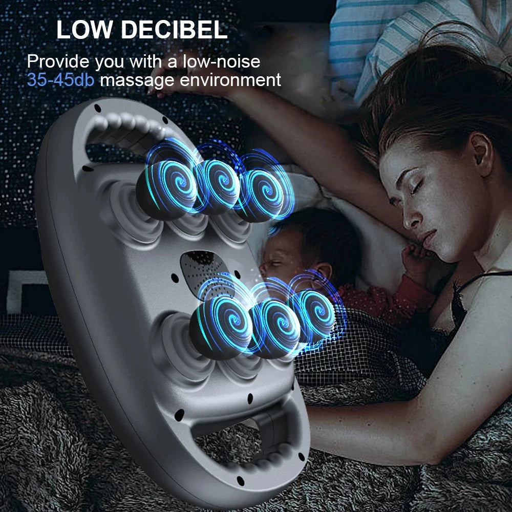 Fascia Gun Muscle Massager – Professional High-Frequency Massage Gun with 6 Heads for Back, Waist, Shoulder & Full Body Relief