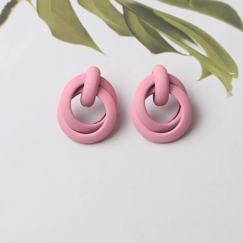 Colorful Metal Dangle Earrings – Flower & Heart Pendant Women’s Jewelry